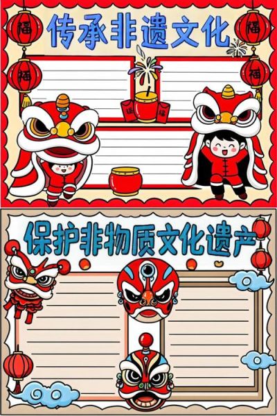 非物质文化遗产小报（三年级非遗小报模板一等奖怎么画）-第2张图片-八三百科
