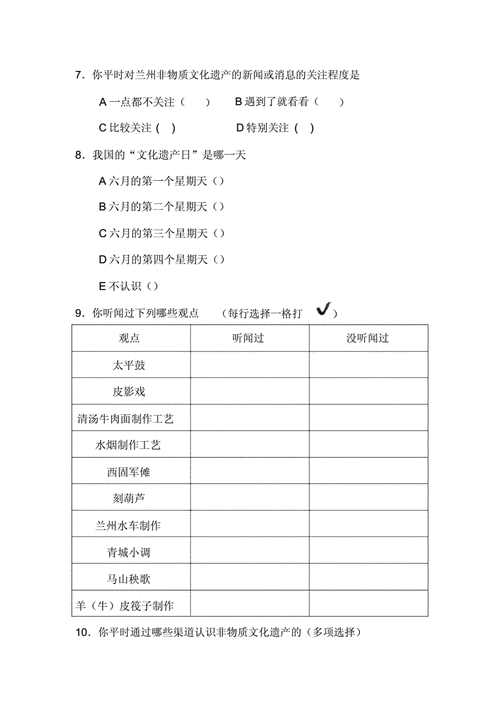 非物质文化遗产了解问卷(非物质文化遗产了解问卷怎么做调查)-第2张图片-八三百科 非物质文化遗产了解问卷(非物质文化遗产了解问卷怎么做调查)-第2张图片-八三百科